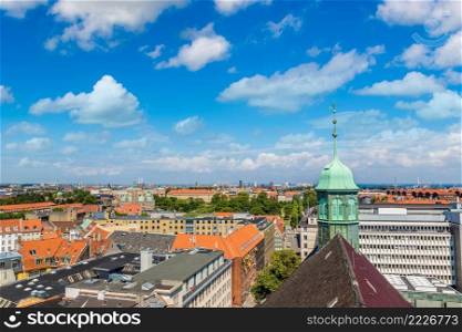 Panorama of Copenhagen in Denmark in a summer day