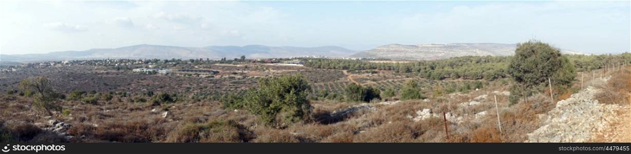 Panorama of countryside in Israel