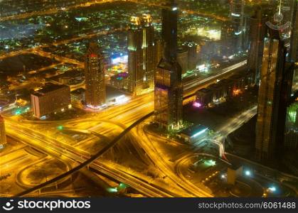 Panorama of down town Dubai city - UAE