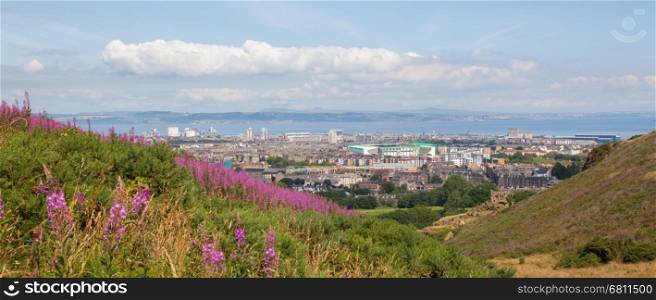 Panorama of Edinburgh from, modern and old fashioned