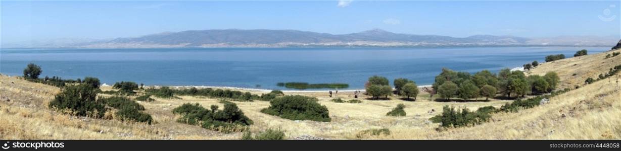 Panorama of Egirdir lake, Turkey