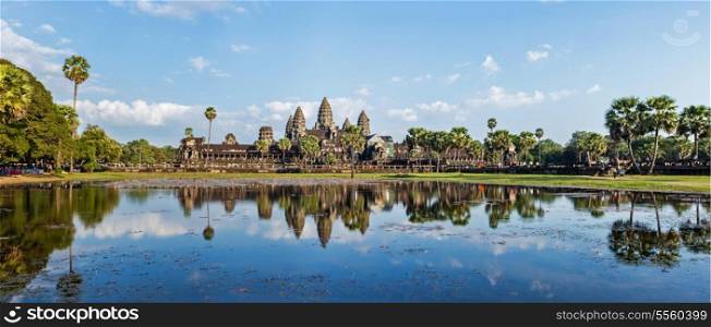 Panorama of famous Cambodia landmark Angkor Wat