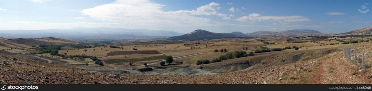 Panorama of farmland in Turkey