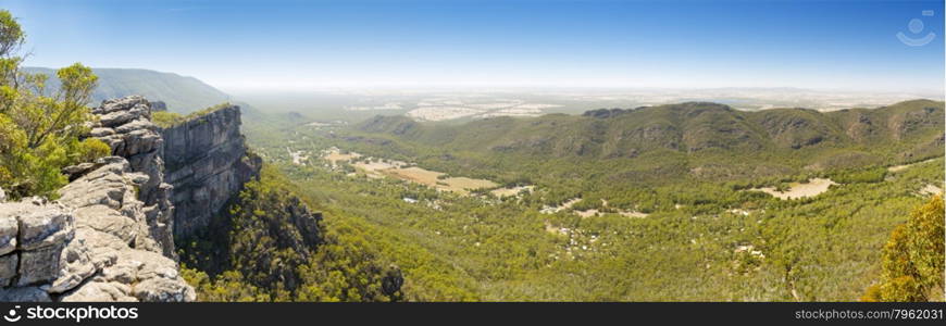 Panorama of Halls Gap in the Grampians National Park, Victoria, Australia