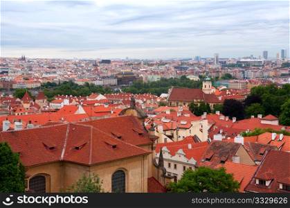 Panorama of Historical Center of Prague, Czech Republic