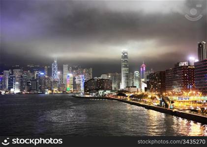 Panorama of Hong Kong at night