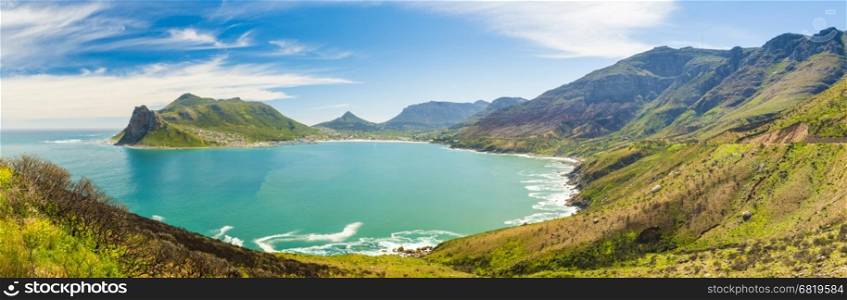 Panorama of Hout Bay near Cape Town, South Africa
