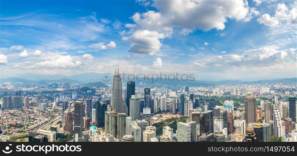 Panorama of Kuala Lumpur, Malaysia at summer day