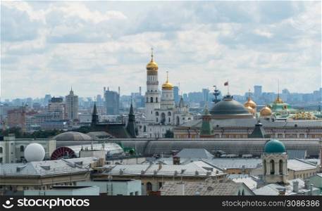 panorama of Moscow overlooking the Kremlin and the Church. panorama of Moscow