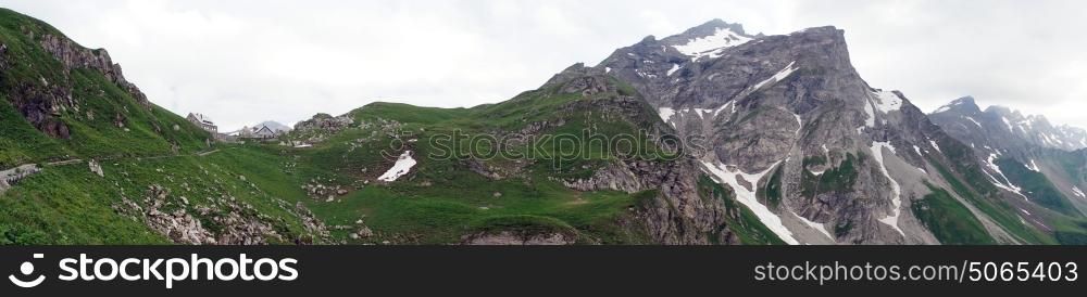 Panorama of mountain area in Lichtenstein