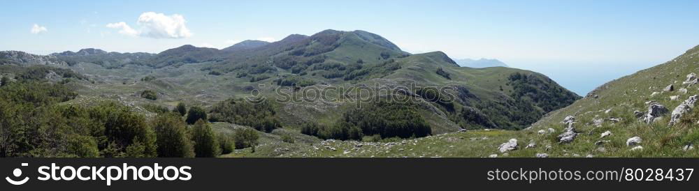 Panorama of mountain near Adriatic coast of Montenegro