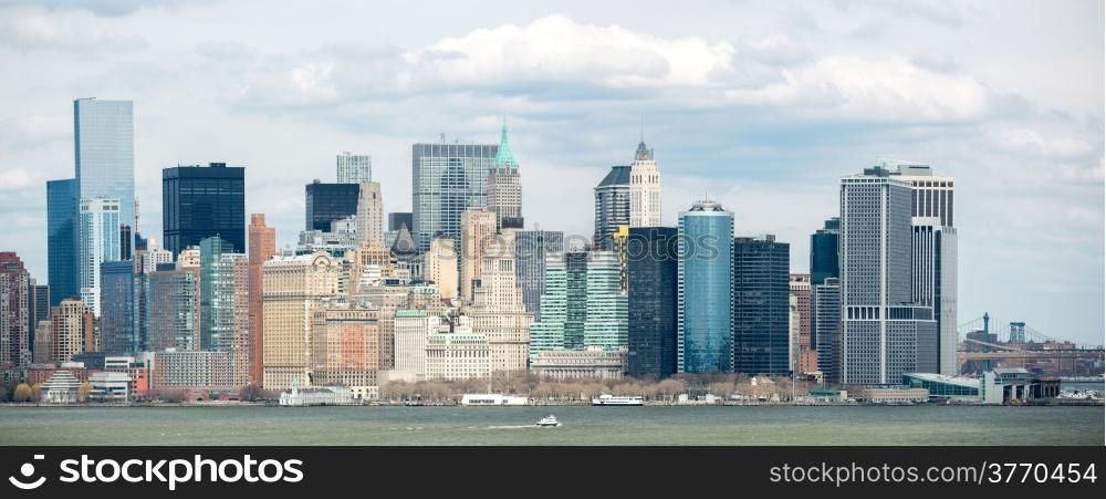 Panorama of New York City at Lower Manhattan
