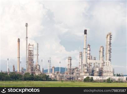 Panorama of Oil Refinery Plant in filed