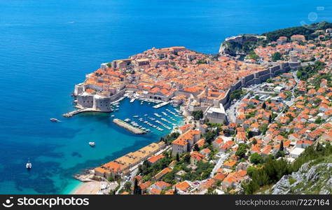 Panorama of old city Dubrovnik in a beautiful summer day, Croatia