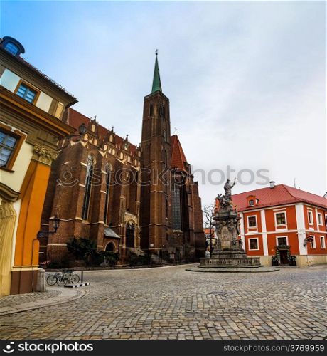 panorama of old town of Wroclaw, Poland