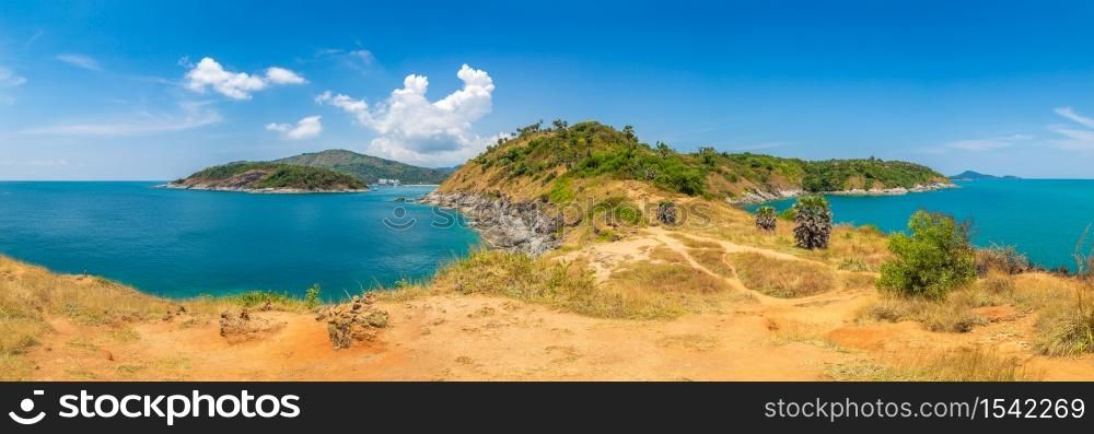 Panorama of Phromthep Cape at Phuket in Thailand in a summer day