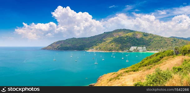 Panorama of Phuket in Thailand in a summer day