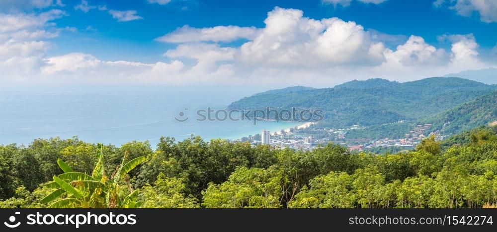 Panorama of Phuket in Thailand in a summer day