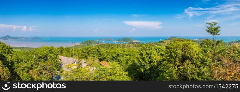 Panorama of Phuket in Thailand in a summer day