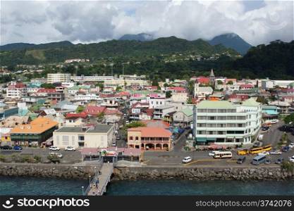 Panorama of Roseau, Dominica, Caribbean