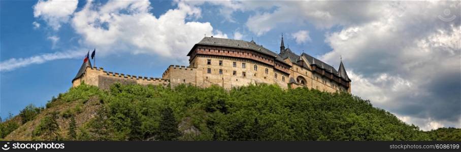 panorama of royal castle Karlstejn, Czech Republic