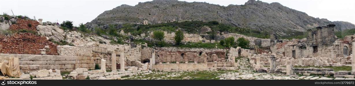 Panorama of ruins in SAgalassos in Turkey