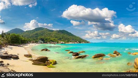 Panorama of Silver Beach on Koh Samui island, Thailand in a summer day