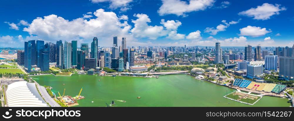 Panorama of Singapore in a summer day