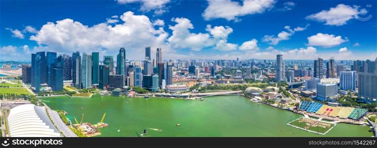 Panorama of Singapore in a summer day