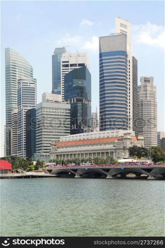 Panorama of Singapore in the sunshine day