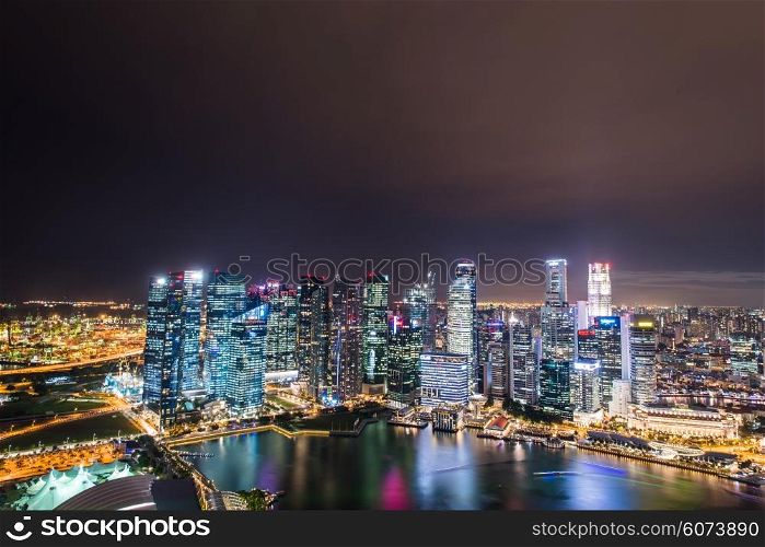Panorama of Singapore skyline downtown