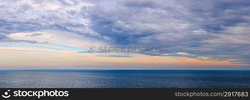 Panorama of sky over water