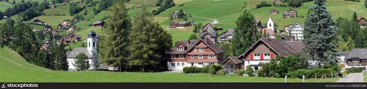 Panorama of Stein town in Switzerland