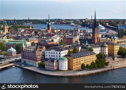 Panorama of Stockholm city from city hall, Sweden