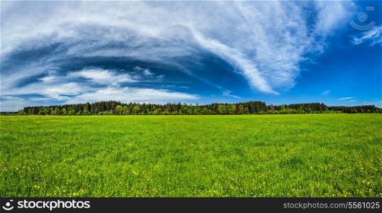 Panorama of Summer meadow. Bavaria, Germany