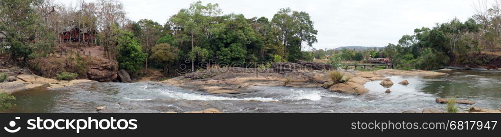 Panorama of Tad Lo waterfall in Bolovern, Laos