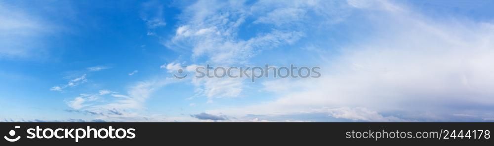 Panorama of the cloudy blue day sky. Panorama of cloudy blue day sky