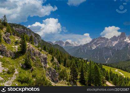 Panorama of the dolomites in Italy, ideal for landscape.