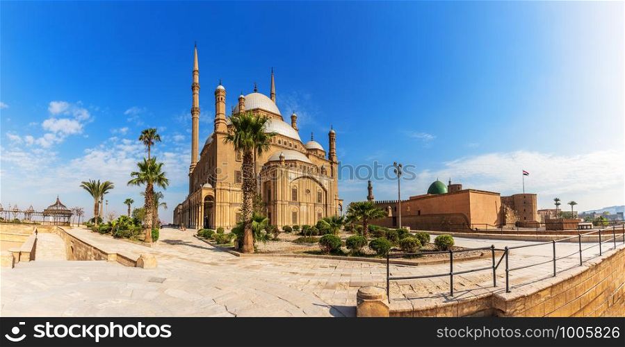 Panorama of the Great Mosque in the Cairo Citadel, Egypt.. Panorama of the Great Mosque in the Cairo Citadel, Egypt