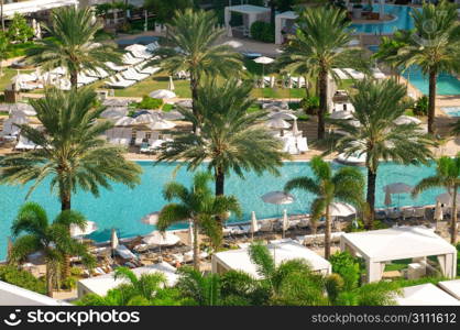 Panorama of the hotel near sea side