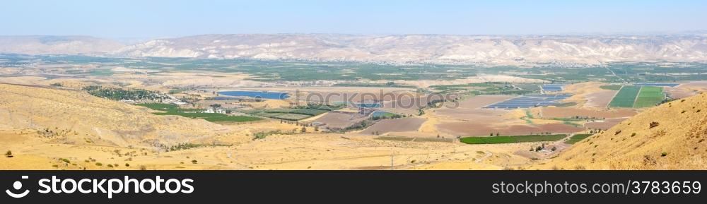 Panorama of the Jordan Valley, 5 shots, top view