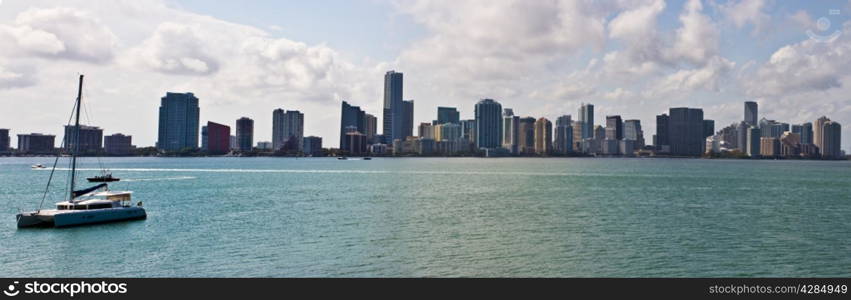 Panorama of the Miami skyline cityscape