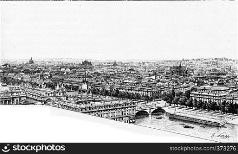 Panorama of the right bank, alleging Notre Dame.