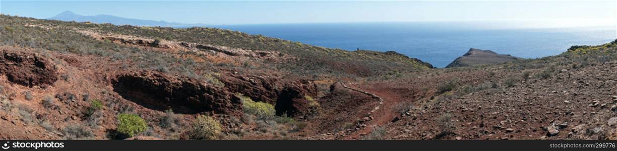 Panorama of the south coast of La Gomera island, Canary islands, Spain