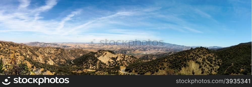 Panorama shot of the Los Padres National Forest