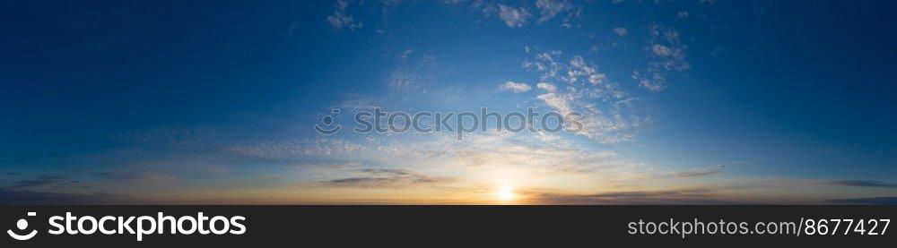  panorama sky. Beautiful cloud in the sunrise sky background. Sky banners background.