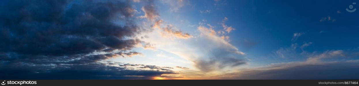  panorama sky. Beautiful cloud in the sunrise sky background. Sky banners background.