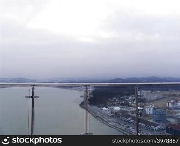 Panorama to Gangneung city, South Korea