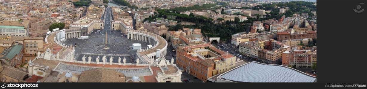 Panorama view of St Peter?s Square,Rome, Italy