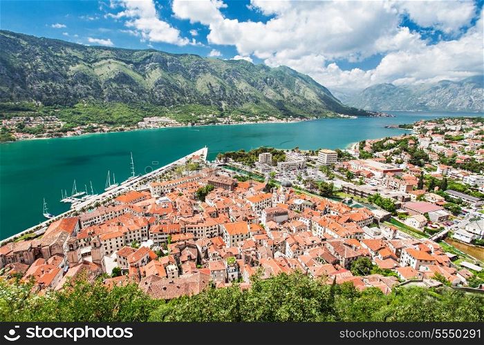 Panorama view to Kotor bay in Montenegro